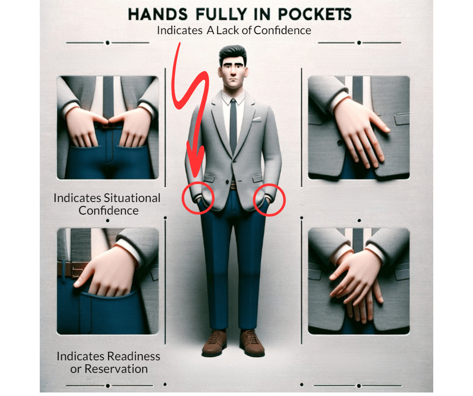 Hands in pockets infographic