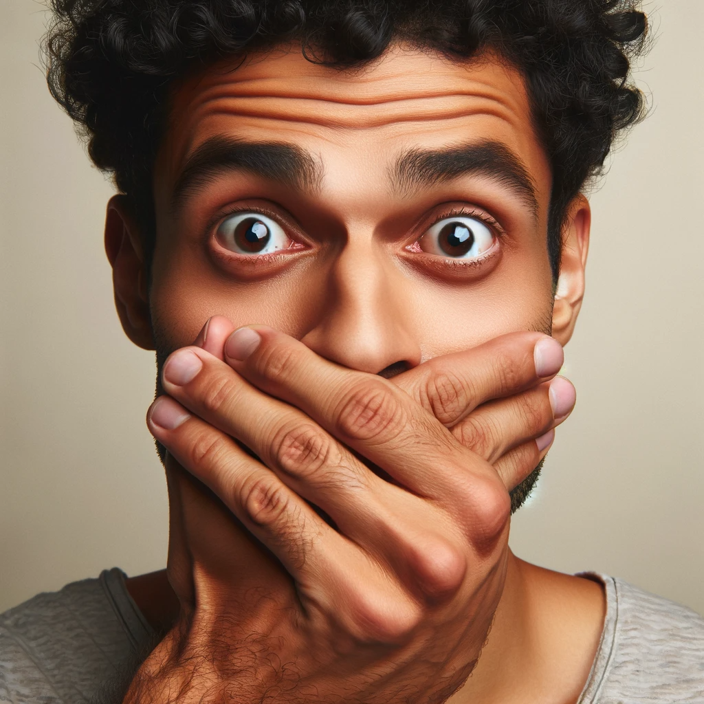 Covering the mouth while speaking image